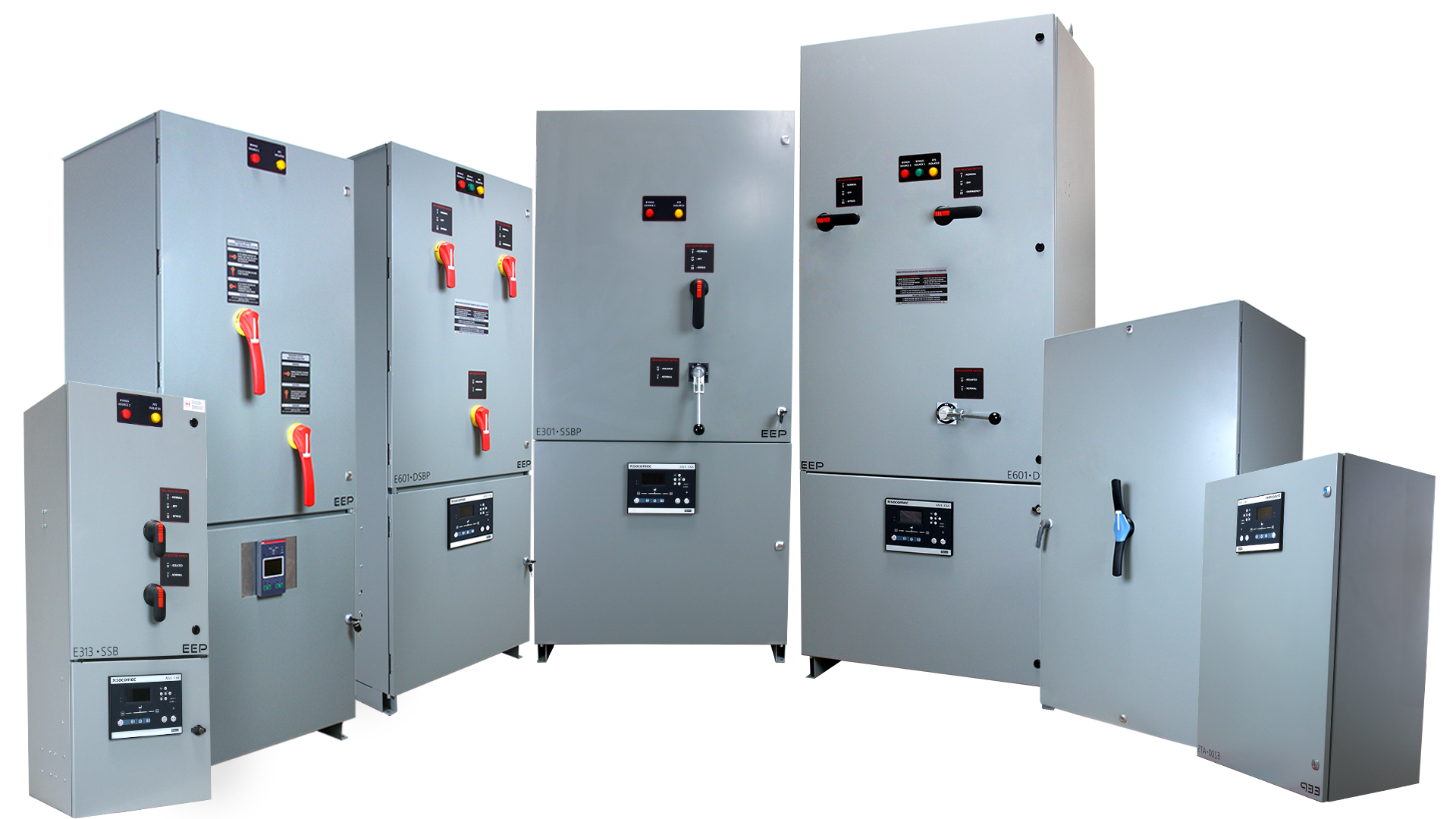 A group photo of EEP's transfer switch solutions.